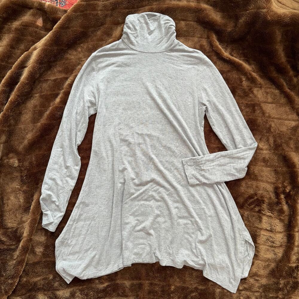 Soft Surroundings S Heather Gray Long Length Trapeze Top MINT CONDITION‎